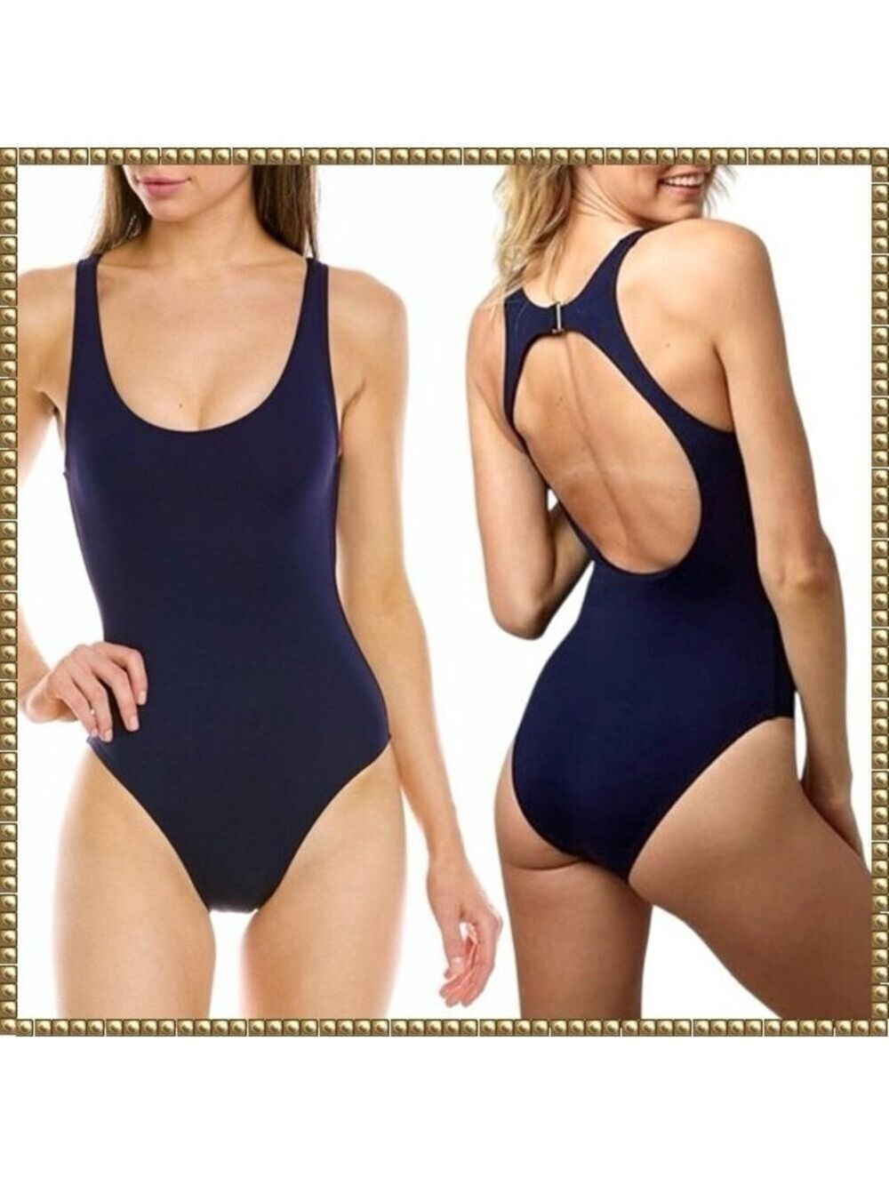Andie Swim Catalina One Piece Swimsuit Navy Blue XS XXS